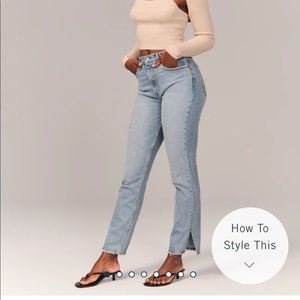 NWOT Abercrombie & Fitch women’s curve love 90s ultra high rise straight jeans